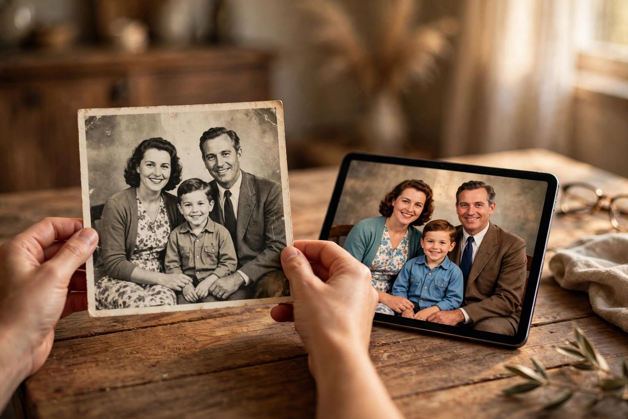 KI-Fotorestaurierung 2026: Alte Familienfotos zurück ins Leben holen — Nova AI